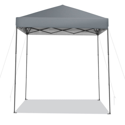 6.6 x 6.6 Feet Outdoor Pop-up Canopy Tent with UPF 50+ Sun Protection-Gray