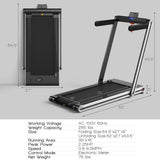 2-in-1 Folding Treadmill with Dual LED Display-Silver