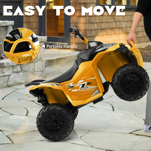 12V Kids Ride On ATV with High/Low Speed and Comfortable Seat-Yellow