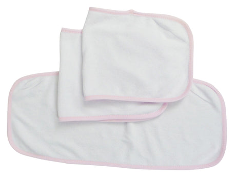 Baby Burpcloth With Pink Trim (Pack of 3)