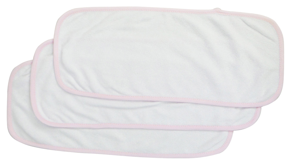 Baby Burpcloth With Pink Trim (Pack of 3)