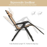 Oversize Lounge Chair with Cup Holder of Heavy Duty for outdoor-Beige