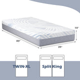 8/10 Inch Twin XL Cooling Adjustable Bed Memory Foam Mattress-10 inches