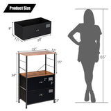 2-Drawer Storage Shelf for Bedroom  Closet  Entryway-Black