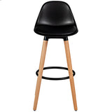 2 Pieces Mid Century Barstool 28.5 Inches Dining Pub Chair-Black