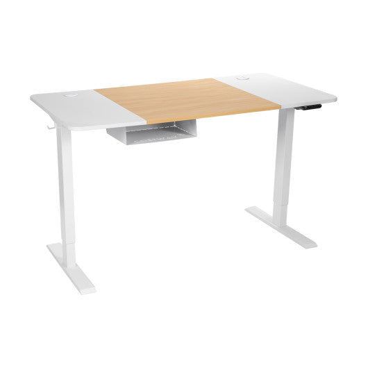 55 x 28 Inch Electric Adjustable Sit to Stand Desk with USB Port-White