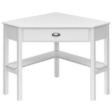 Corner Wooden Piece Laptop Computer Desk-White