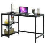 47"/55" Computer Desk Office Study Table Workstation Home with Adjustable Shelf Black-M