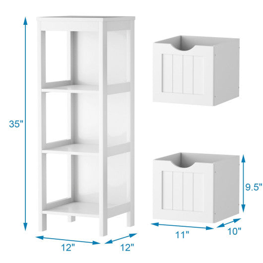 Floor Multifunction Bathroom Storage Organizer Rack with 2 Drawers