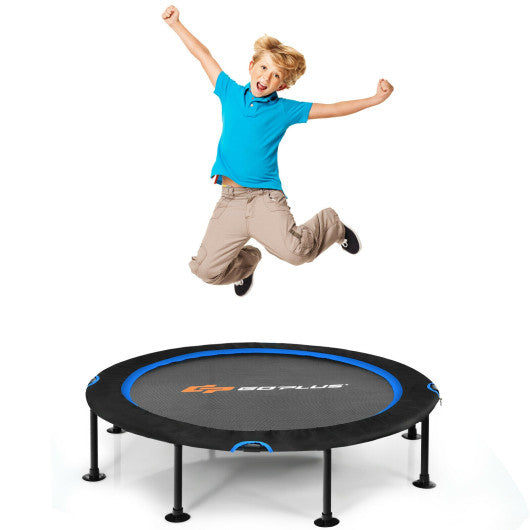 47 Inch Folding Trampoline with Safety Pad for Kids and Adults-Blue