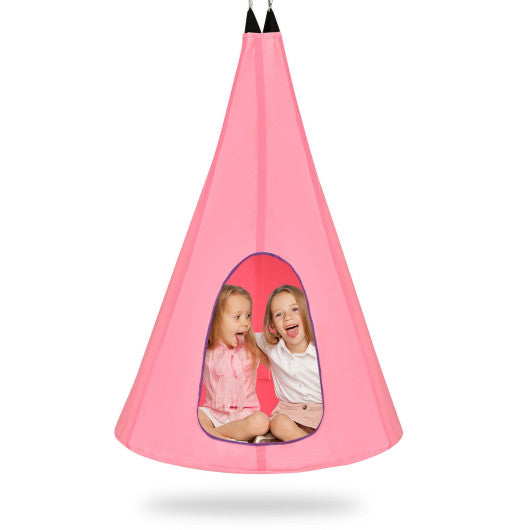 40 Inch Kids Nest Swing Chair Hanging Hammock Seat for Indoor Outdoor-Pink