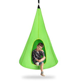 32 Inch Kids Nest Swing Chair Hanging Hammock Seat for Indoor Outdoor-Green