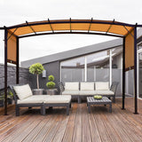 12 x 9 Feet Outdoor Pergola Gazebo with Retractable Canopy Shades