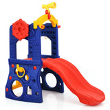 6-in-1 Freestanding Kids Slide with Basketball Hoop and Ring Toss