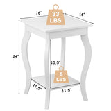 Set of 2 Accent Side Tables with Shelf
