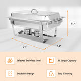 2 Packs Chafing 9 Quart Stainless Rectangular Chafer Buffet