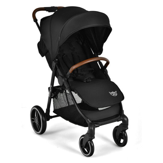 5-Point Harness Lightweight Infant Stroller with Foot Cover and Adjustable Backrest-Black