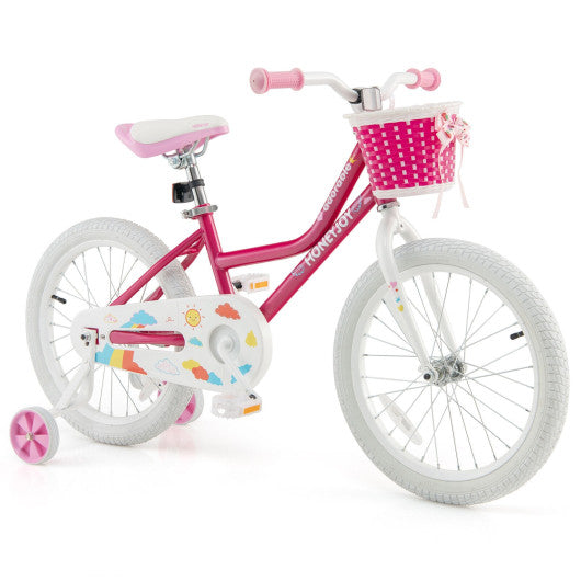 Kids Bicycle 18 Inch Toddler and Kids Bike with Training Wheels for 6-8 Year Old Kids-Pink