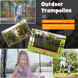 8 x 14 Feet Rectangular Recreational Trampoline with Safety Enclosure Net and Ladder-Orange