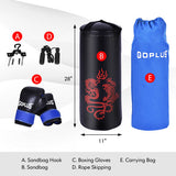 5 Pieces 40Lbs Filled Punching Boxing Set with Jump Rope and Gloves