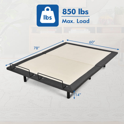 Queen Size Adjustable Bed Base Electric Bed Frame with Massage Modes