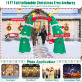 11 Feet Lighted Christmas Inflatable Archway Decoration with Santa Claus