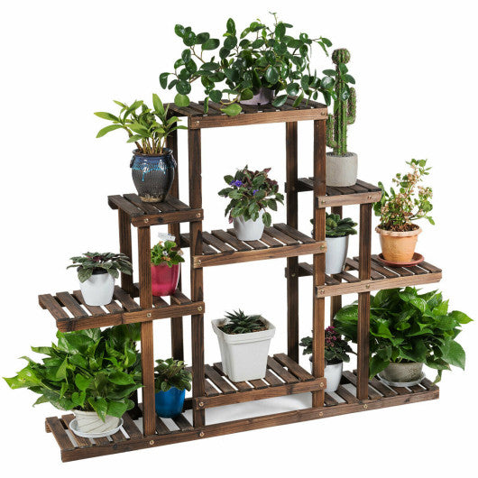 6-Tier Flower Wood Stand Plant Display Rack Storage Shelf