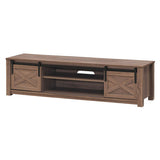 65" Flat Sliding Barn Door TV Stand-Walnut