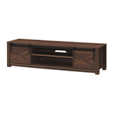 65" Flat Sliding Barn Door TV Stand-Brown