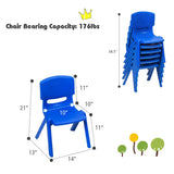 6-pack Kids Plastic Stackable Classroom Chairs-Blue