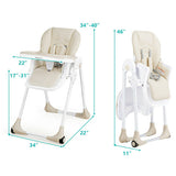 Baby Convertible High Chair with Wheels-Beige