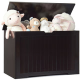 Wooden Toy Box Kids Storage Chest Bench -Brown