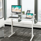 Standing Desk Crank Adjustable Sit to Stand Workstation -White