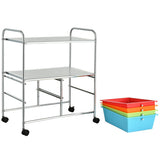 4 Drawers Shelves Rolling Storage Cart Rack-Multicolor