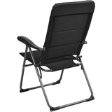 Set of 4 Patio Folding Chairs with Adjustable Backrest-Black