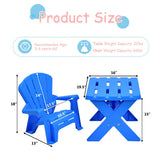 3-Piece Plastic Children Table Chair Set-Blue