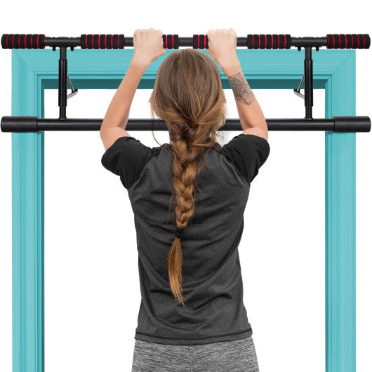 Foldable Pull Up Bar Doorway Chin Up Bar with Foam Grip for Home Gym