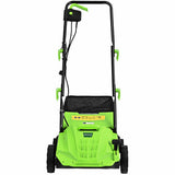 13 Inch 12 Amp Electric Scarifier with Collection Bag and Removable Blades-Green