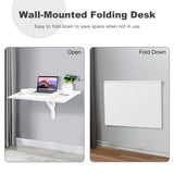 31.5 x 23.5 Inch Wall Mounted Folding Table for Small Spaces-White