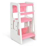 Kids Kitchen Step Stool with Double Safety Rails -Pink