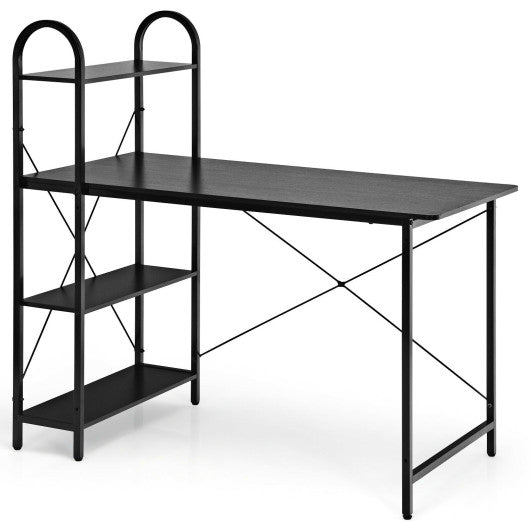 48-Inch Reversible Computer Desk with Storage Shelf-Black