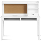Kids Desk and Chair Set Study Writing Desk with Hutch and Bookshelves-White