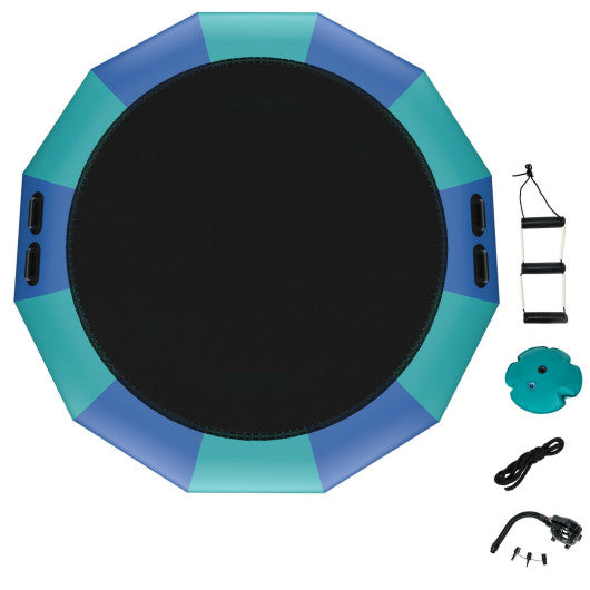 15 Feet Inflatable Splash Padded Water Bouncer Trampoline-Blue