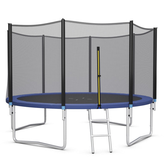 8/10/12/14/15/16 Feet Outdoor Trampoline Bounce Combo with Safety Closure Net Ladder-12 ft