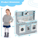 Pretend Play Kitchen Wooden Toy Set for Kids with Realistic Light and Sound