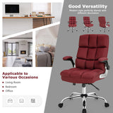 Adjustable Swivel Office Chair with High Back and Flip-up Arm for Home and Office-Red