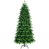 Realistic Pre-Lit Hinged Christmas Tree with Lights and Foot Switch-8'