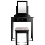 Vanity Dressing Table Stool Set with Large Makeup Mirror