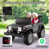 12V 2-Seat Licensed Kids Ride On Toyota FJ40 Car with 2.4G Remote Control-Black