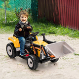 12V Battery Powered Kids Ride on Excavator with Adjustable Arm and Bucket-Yellow
